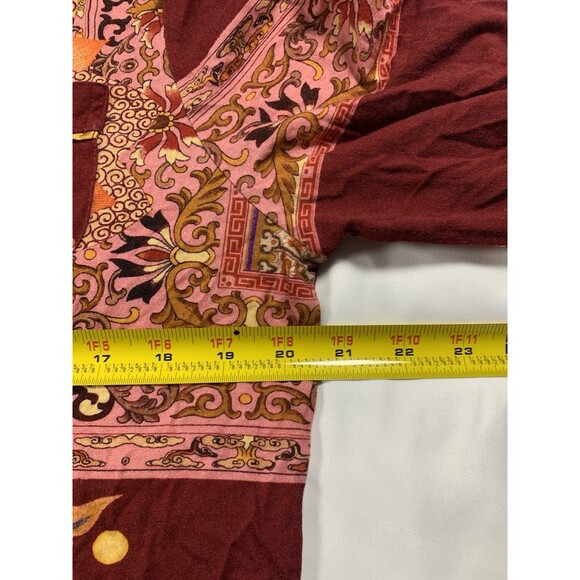 JOHNNY WAS Dragonia Longsleeve Whimsical Red Dragon Pajama Shirt Size M - Picture 4 of 7